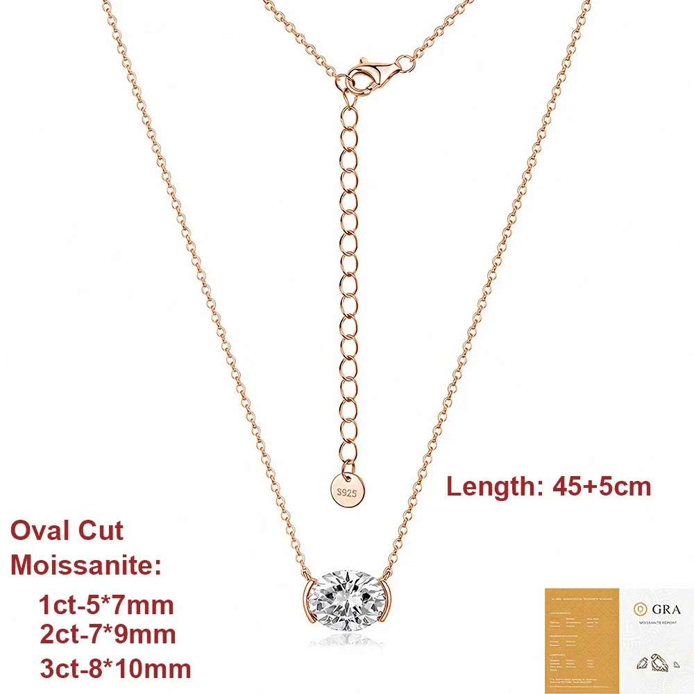 Collar de Moissanita Ovalada c - Bezels Set Pendant reseña y precio