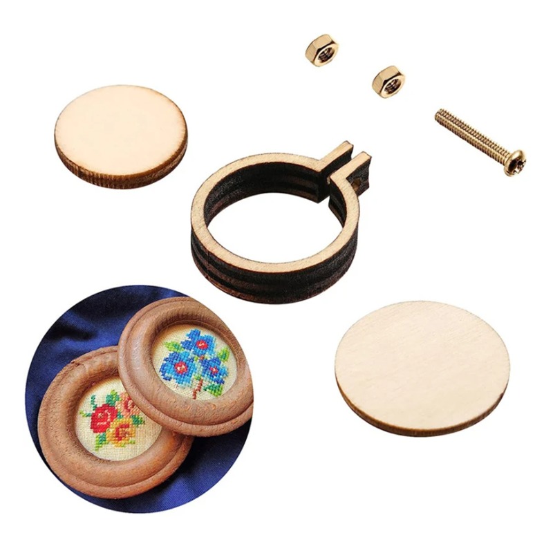Anillo redondo de aro bordado  - Wood Ring Blank reseña y precio